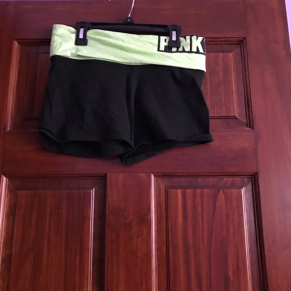 Pink black yoga shorts!